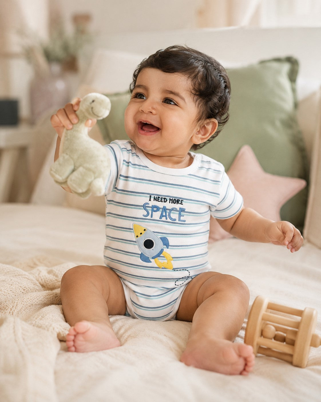 100% Cotton Rocket Baby Onesie
