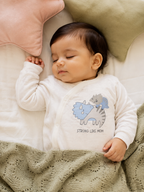 100% Cotton Dinosaur Baby Sleepsuit- Strong Like Mom