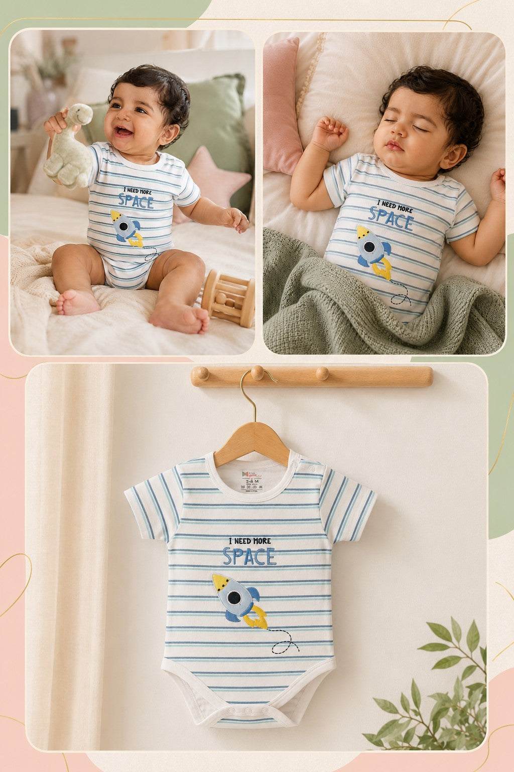 100% Cotton Rocket Baby Onesie