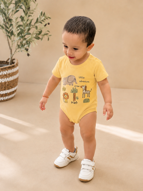 100% Cotton Safari Print Baby Onesie