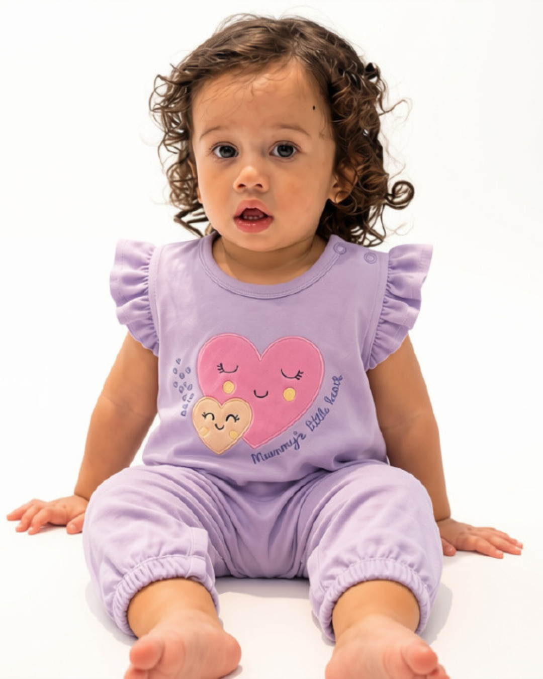 100% Cotton Flutter Hearts Baby Romper Set (Pack of 2)