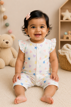 100% Cotton Flutter Hearts Baby Romper Set (Pack of 2)