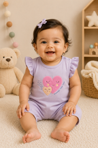 100% Cotton Flutter Hearts Baby Romper Set (Pack of 2)