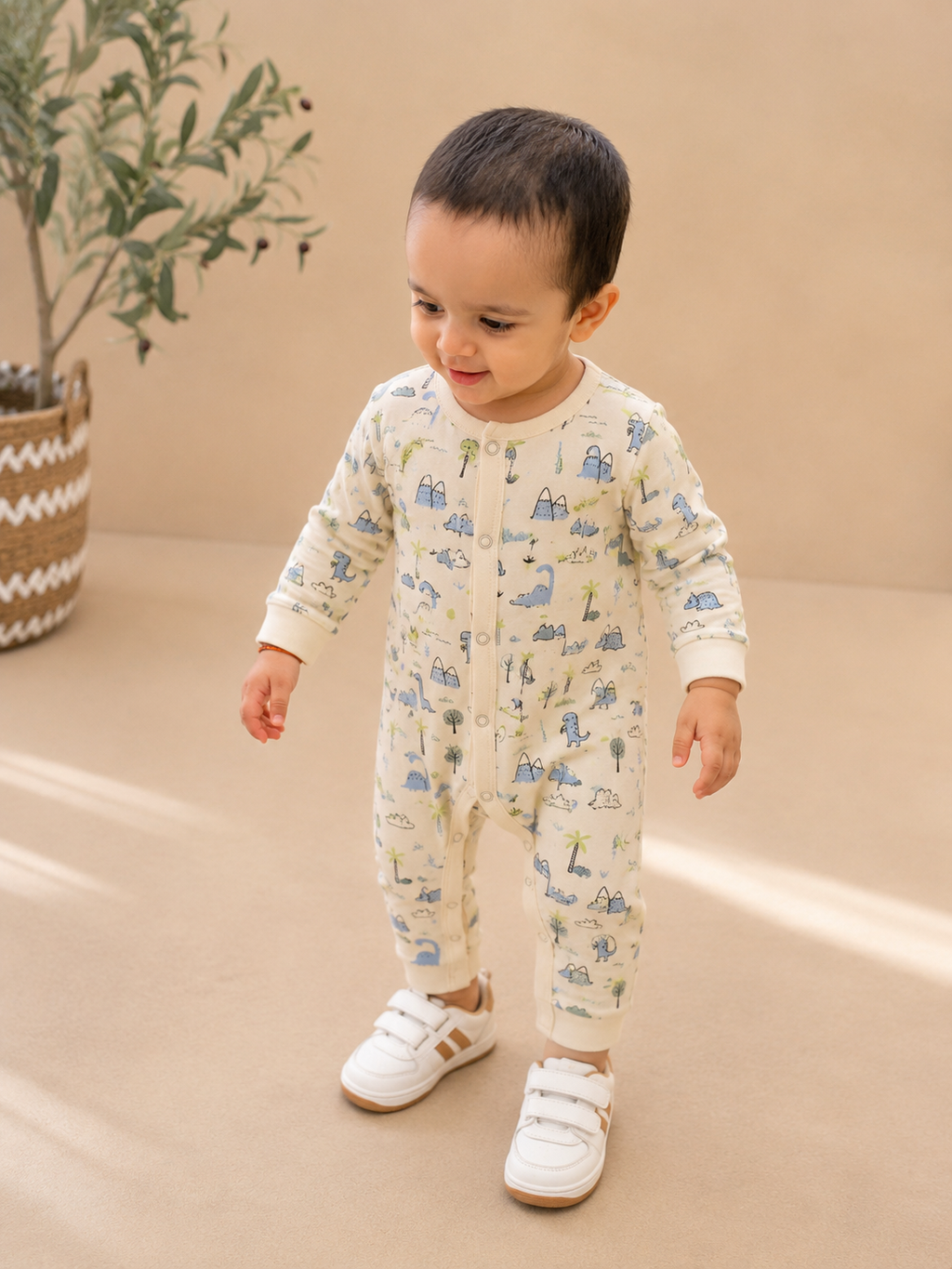 100% Cotton Dino Baby Romper