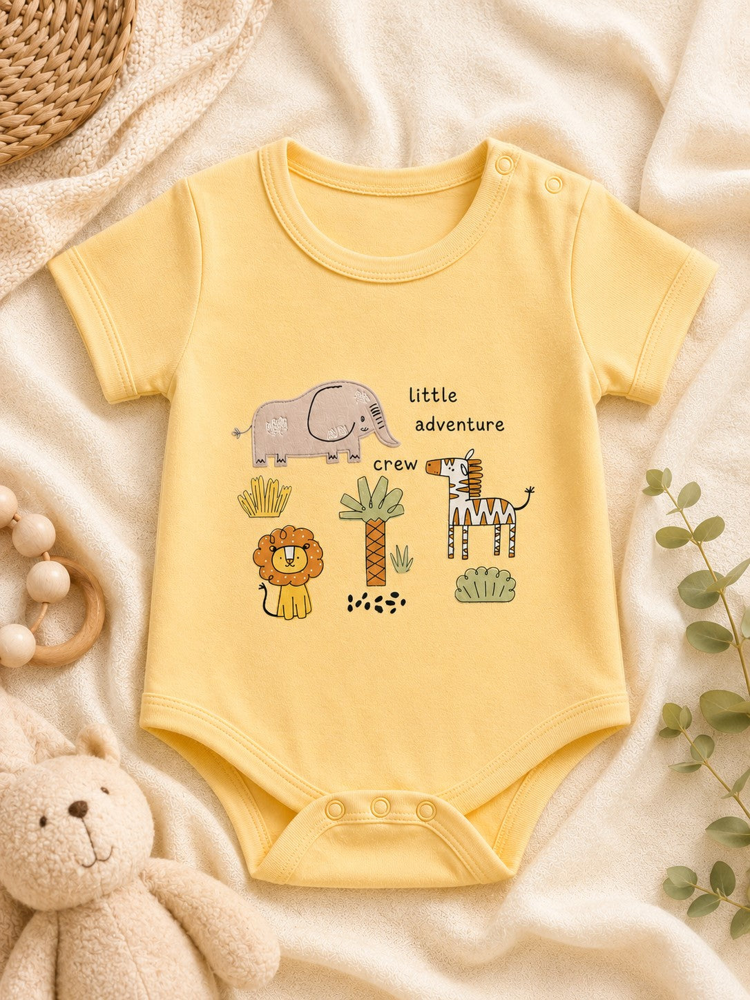 100% Cotton Safari Print Baby Onesie