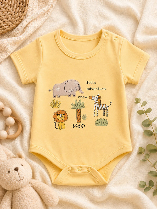 100% Cotton Safari Print Baby Onesie